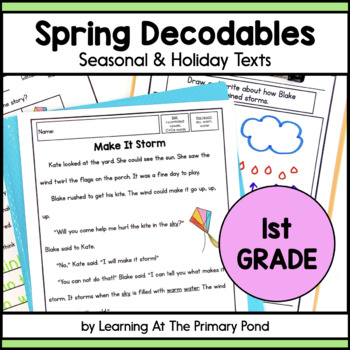 Preview of Spring Decodable Texts for First Grade | Passages on Spring and Spring Holidays