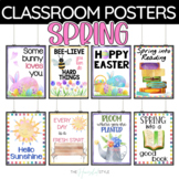 Spring Decor Classroom Posters and Quotes WATERCOLOR Theme