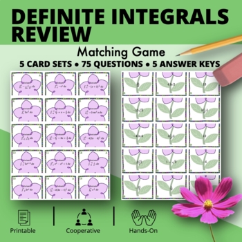 Preview of Spring: Definite Integrals REVIEW Matching Games