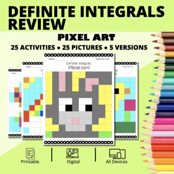 Preview of Spring: Definite Integrals REVIEW Pixel Art Activity