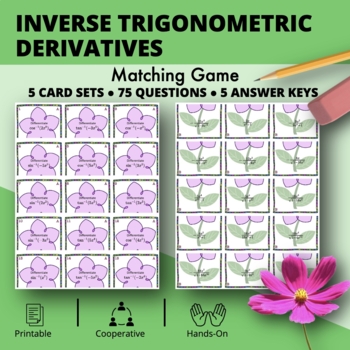 Preview of Spring: Derivatives Inverse Trigonometric Matching Game