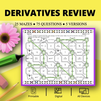 Preview of Spring: Derivatives REVIEW Maze Activity