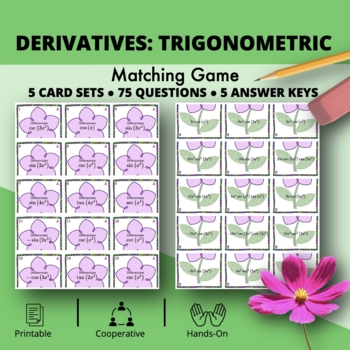 Preview of Spring: Derivatives Trigonometric Matching Game