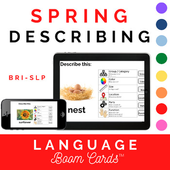 Preview of Spring Describing Vocabulary BOOM CARDS™