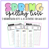 Spring Differentiated Spelling Lists & Activities