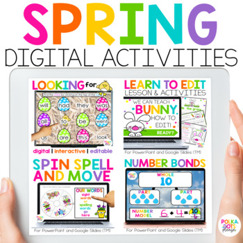 Preview of Spring Digital Activities for Math & Reading & Writing