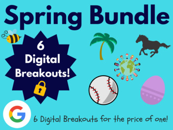 Preview of Spring Digital Breakout Bundle: (Break, Derby, Baseball, Easter, Earth Day)