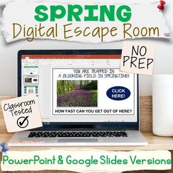 Preview of Spring Digital Escape Room - Trivia Fact Research ELA NO PREP Fun Activity