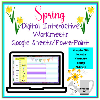 Preview of Spring Digital Interactive Worksheets Google Slides PowerPoint