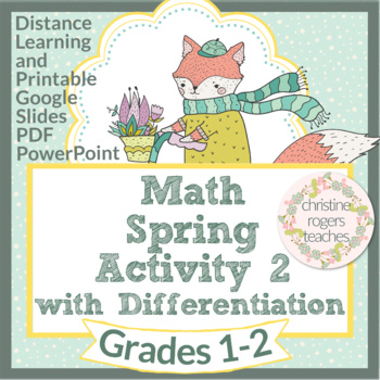Preview of Spring Digital Math Activity, Google PowerPoint PDF, 1st Grade 2nd Grade