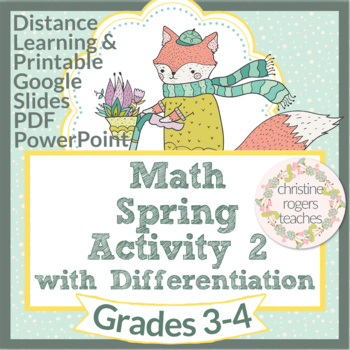 Preview of Spring Digital Math Activity, Google PowerPoint PDF, 3rd Grade 4th Grade