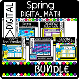 Spring Digital Math BUNDLE: Place Value, Fact Families, Co