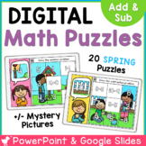 Spring Digital Mystery Puzzles | Addition and Subtraction 