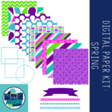 Digital Paper Kit: Spring Papers, Borders, Frames