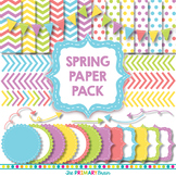 Spring Digital Paper and Clip Art Pack