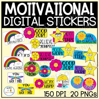 Preview of Spring Digital Stickers | State Testing Encouragement
