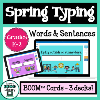 Preview of Spring Digital Word and Sentence Typing Boom™ Cards