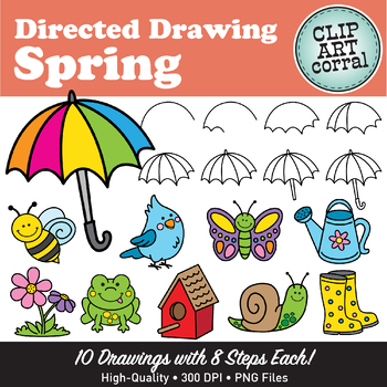 Preview of Spring Directed Drawing Clip Art