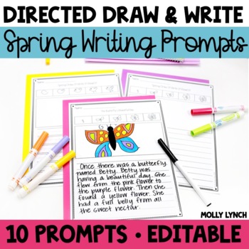 Preview of Spring Directed Drawing Writing Prompts | Spring Draw It! Write It! Read It!