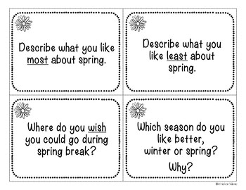 Spring Discussion Cards by Kristen Vibas | Teachers Pay Teachers