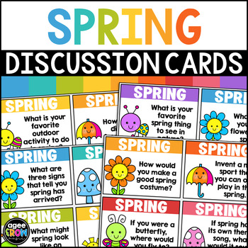 Preview of Spring Discussion Cards for Brain Breaks, Writing Prompts, and more!