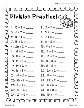 Spring Division Practice Pack! Worksheets For Division Facts 0-12!