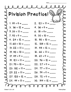 spring division practice pack worksheets for division