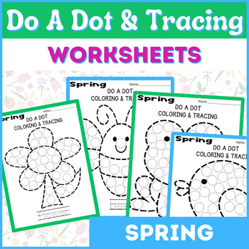 Preview of Spring Do A Dot Tracing & Coloring Sheets | Fine Motor Speech Printable Activity