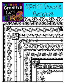 Preview of Spring Doodle Borders {Creative Clips Digital Clipart}