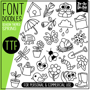 Preview of Spring Doodle Font {Zip-A-Dee-Doo-Dah Designs}