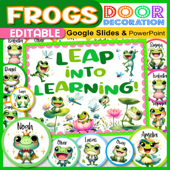 Preview of Spring Door Decorations, Door Display Frogs Theme Bulletin Board | Leap Year Day