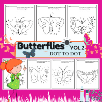 Preview of Spring Dot to Dot / Butterflies Connect the Dots Worksheets 1-20