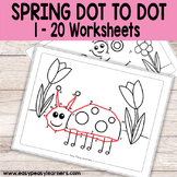 Spring Dot to Dot / Connect the Dots Worksheets 1-20