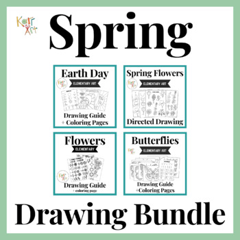 Preview of Spring Drawing Bundle | How to Draw Flowers, Butterflies, Earth Day