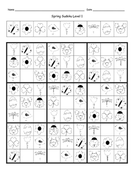 Preview of Spring Drawing Sudoku (4 Levels)