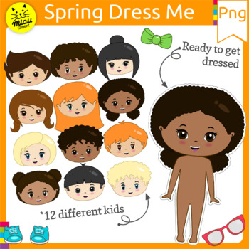 Spring Dress Me Clip Art | Dress Up | Paper Dolls by Miau clipart