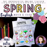 Spring ELA/ESL/EFL Vocabulary Coloring Worksheets