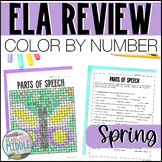 Spring ELA Review Color by Number Activities Figurative Language