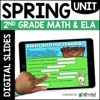 Preview of Spring ELA and Math Digital Activities for 2nd Grade