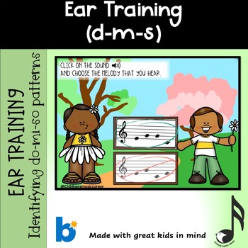 Preview of Spring  Ear training Do-Mi-So  Digital  Task Cards in Boom Cards™