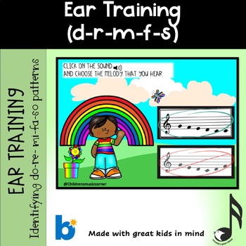 Preview of Spring  Ear training Do-Re-Mi-Fa-So  Digital  Task Cards in Boom Cards™