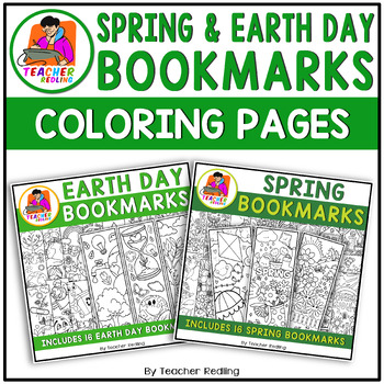 Preview of Spring & Earth Day Bookmarks Bundle for Pre-k | April Bookmarks Coloring pages