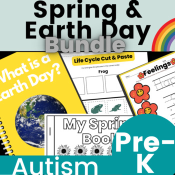 Preview of Spring & Earth Day Preschool Preschool Bundle Social Story Worksheets & More