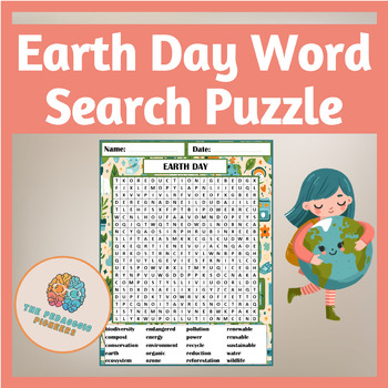 Preview of Spring Earth Day Word Search Puzzle | April Vocabulary Activities