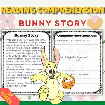 Preview of Spring Earth day  Bunny Reading Comprehension Passages And Questions