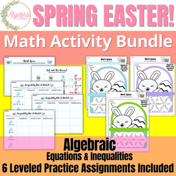 Preview of Spring Easter Activity Bundle // Algebraic Equations & Inequalities