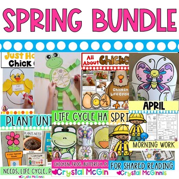 Preview of Spring BUNDLE Easter, Life Cycles, Chickens, Plants, Centers, Morning Work