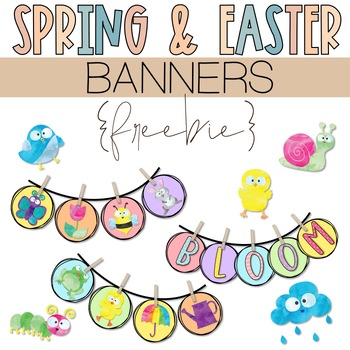 Preview of Spring & Easter Banners - FREEBIE