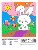 Easter / Spring Bunny Coloring by Code Worksheet (Numbers to 10)