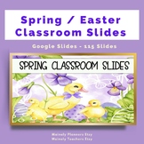 Spring Easter Classroom Slideshow Template Purple Yellow 1